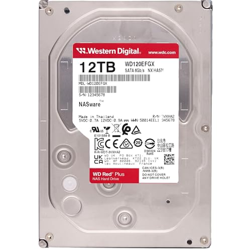【Amazon.co.jp 限定】Western Digital ウエスタンデジタル WD Red Plus 内蔵 HDD 12TB CMR 3.5インチ SATA 5400rpm キャッシュ64MB NAS メーカー保証3年 WD120EFAX-AJP エコパッケージ 【国内正規取扱代理店】 最後 画像