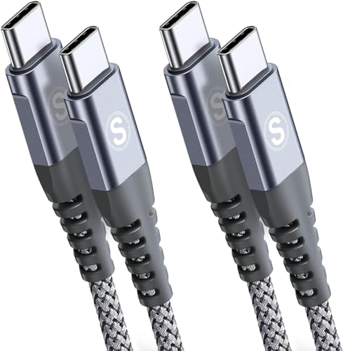 タイプc ケーブル 2M/2本セットPD対応 60W急速充電(USB C&USB C ケーブル) iPhone17 16 15 充電器 Type-c アイフォン16 15/いphone16 15 pro Max,iPad Pro/Air/mini6,MacBookPro,Samsung Galaxy S25/S24/S23/S22/S21/S20/S10/S9,Pixel等Type-c機種対応-灰 1枚目 画像