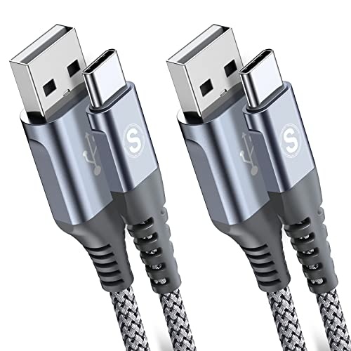 USB Type C ケーブル【1M/2本セット】Sweguard USB-C & USB-A 3.1A USB C ケーブル【QC3.0対応 急速充電】 タイプc 充電 iPhone17 16/iPhone 15 Pro MAX, iPad Pro,Samsung Galaxy S25 /S24/S23/S22/S21/S20,Sony,Xiaomi,Pixel,Type-c機種対応(灰) 画像1