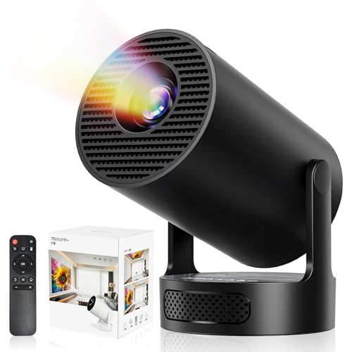 Philoent プロジェクター 家庭用 超小型 【2025アップグレード版Android TV14.0搭載＆270°回転＆HiFi外部スピーカー】 27000LM 1080P 4K対応 短距離投影 高輝度 天井投影 Wi-Fi6 大画面 自動台形補正 操作簡単 軽量Bluetooth5.4 IOS/Android/パソコン/DVD/PS機/SWITCH接続可 日本語取扱説明書 プレゼントに最適 1枚目 画像