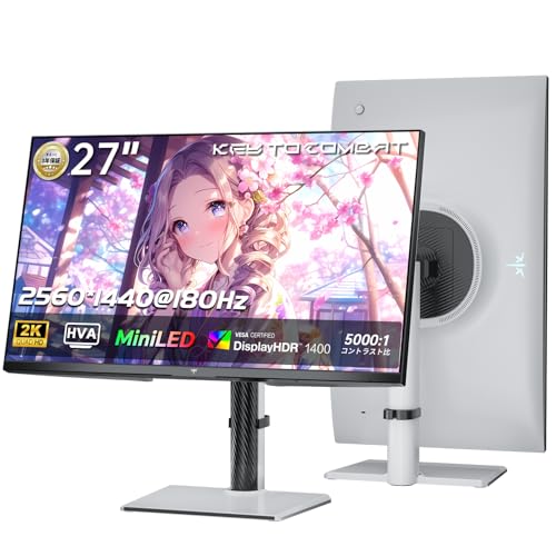 KTC 27インチ Mini LED QD 量子ドット ゲーミングモニター| WQHD 2560×1440 * 180Hz | 1ms | HDR1400 | 148% sRGB | 1152ゾーン | コントラスト比1000000:1 | Adaptive Sync | HDMI2.0*2 DP1.4*1 前後チルト・左右スワベル・高さ調整・ピボット回転 3年間の保証 M27T6 画像1