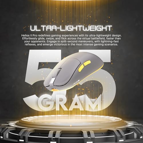 【国内正規品】Fantech(ファンテック) HELIOS Ⅱ PRO 4K 有線 / 2.4GHz ワイヤレス 両対応 ゲーミングマウス 55g 軽量 PixArt 3395センサー 6ボタン TTCゴールドオプティカルスイッチ 4000Hz ポーリングレート 4Kドングル付属 ソール付属 グリップテープ付属 日本限定カラー ホワイト 中間 画像