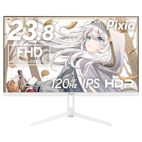 Pixio PX246 Wave White ゲーミングモニター 23.8インチ FHD 120Hz IPS ピクシオ HDMI VGA 4ms ps5 画像1