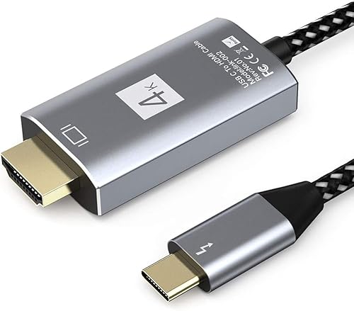 USB Type-C to HDTV 変換ケーブル 1M接続ケーブル HDtv type-c 4K映像出力 Type C HDTV変換アダプター タイプC to hdTV 対応 40Gbps転送設定不要 iPhone 15 Pro/MacBook Air/Pro/iPad pro/iMac2018以降Galaxy S20/Thunderboltケーブ用USB-Cデバイス対応娯楽勤務等 画像1