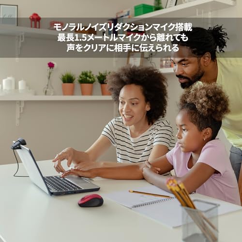 ロジクール ウェブカメラ C270n HD 720P 小型 Webカメラ usbカメラ 自動光補正 カメラ ノイズリダクション マイク付 パソコン PC Windows Mac Chrome 国内正規品 中間 画像