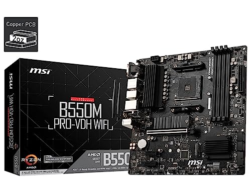 MSIマザーボード B550M PRO-VDH WIFI Ryzen 5000シリーズ (AM4)対応 M.2ヒートシンク Wi-Fi機能 MicroATX [AMD B550 搭載] MB5033 画像1