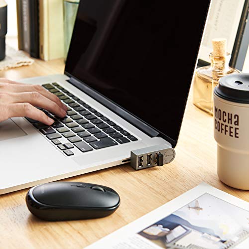 エレコム USBハブ U2H-TZ325BGY/EC USB2.0 Aポート×3 機能主義 直挿し グレー MacBook/Surface/Chromebook他 ノートPC対応 最後 画像