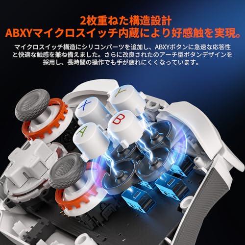 BIGBIG WON BLITZ2 TMR コントローラー 無線/有線接続 TMR ホールジョイスティック 2000Hzポーリングレート 16個のメカニカルスイッチボタン 0.0005秒超低遅延 360°シリコングリップ 1000mAh大容量バッテリー アプリ対応 