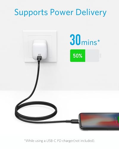 Anker PowerLine II USB-C & ライトニングケーブル MFi認証 USB PD対応 急速充電 iPhone 14 / 14 Plus / 14 Pro / 14 Pro Max / 13 / SE (第3世代) 各種対応 (1.8m ブラック) 最後 画像