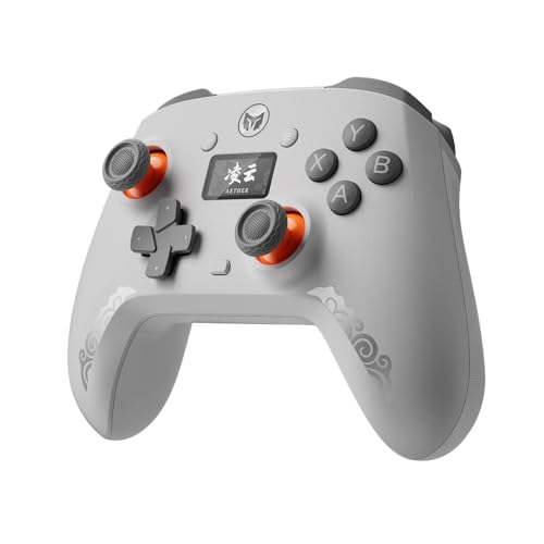 BIGBIG WON PC コントローラー LCDディスプレイ付き 1000Hzポーリングレート トリガー入力切替可能 PC/Switch/Android/iOS対応 2つ背面ボタン TURBO連射/HD振動機能付 mojhon aether ゲームパッド 有線/Bluetooth接続/2.4G無線接続可能 画像1