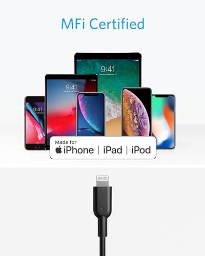 Anker PowerLine II USB-C & ライトニングケーブル MFi認証 USB PD対応 急速充電 iPhone 14 / 14 Plus / 14 Pro / 14 Pro Max / 13 / SE (第3世代) 各種対応 (1.8m ブラック) 中間 画像