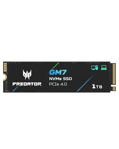 Acer Predator M.2 SSD 1TB GM7 NVMe2.0 2280 PCIe Gen4×4 超高速(最大読み取り：7400MB/s、最大書き込み：6500MB/s) 内蔵SSD 高耐久 3D NAND TLC PS5/PS5 Pro動作確認済み メーカー5年保証 画像1
