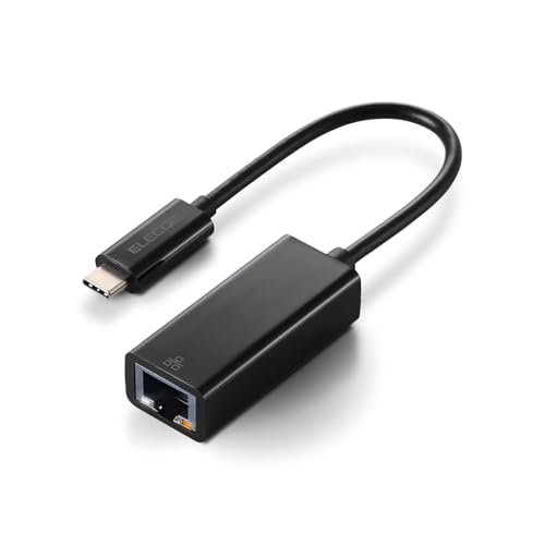 エレコム 有線LANアダプター USBタイプC USB-C to RJ45 windows/macOS 対応 ブラック EDC-GUC3V3E-B 画像1