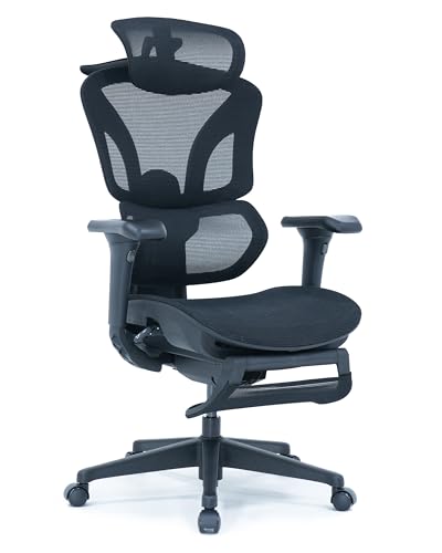 EastForce エイリアンチェアプロ 3万円台でフルスペックオフィスチェア 3Dヘッドレスト 4Dアームレスト ランバーサポート高さ調節 座面スライド ハンガー搭載 デスクチェア ブラック 1枚目 画像