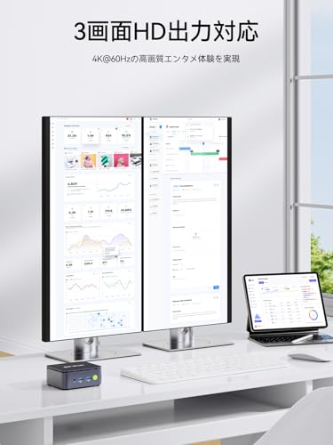 GMKtec ミニPC 【G10 ブラック 初登場 Ryzen 5 3500U搭載・N150より速い】 64GB DDR4＋16TB SSD拡張対応｜動作より安定 最大3.7GHz｜4K×3画面出力・2.5GLAN HDMI 2.1/DP/Type-C・Win11 Pro Mini PC USB3.2×3 企業・学習向け・プロ用 超小型 高性能 GMKtec G10 16GB+256GB日本語版 中間 画像