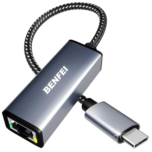 BENFEI 有線LANアダプタ USB-C - イーサネットアダプター、USB Type-C (Thunderbolt 3/4) - 10/100/1000Mbps 高速 RJ45 ギガビットイーサネット LAN ネットワークアダプター iPhone 15 Pro/Max, MacBook Pro/Air 2023, iPad Pro, iMac, S23, XPS 17 などに対応 画像1