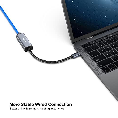 BENFEI 有線LANアダプタ USB-C - イーサネットアダプター、USB Type-C (Thunderbolt 3/4) - 10/100/1000Mbps 高速 RJ45 ギガビットイーサネット LAN ネットワークアダプター iPhone 15 Pro/Max, MacBook Pro/Air 2023, iPad Pro, iMac, S23, XPS 17 などに対応 中間 画像