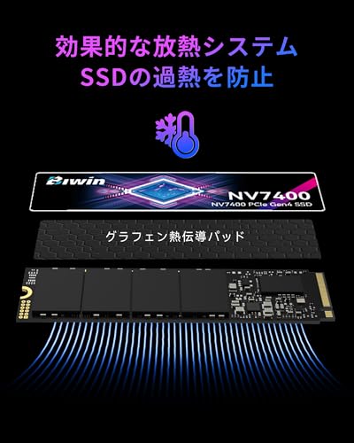 Biwin NV7400 1TB SSD NVMe2.0 M.2 Type 2280 PCIe Gen4×4 最大読込：7450MB/s (R:7450MB/s、W:6500MB/s) 内蔵SSD 高耐久 PS5/PS5 Pro動作確認済み メーカー5年保証 中間 画像