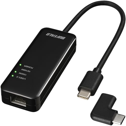 バッファロー 有線LANアダプター Giga Type-C USB3.2(Gen1)対応 日本メーカー 【 macOS / iPhone15 / Nintendo Switch/iPad 動作確認済み 】 ブラック LUA5-U3-CGTE-NBK 1枚目 画像