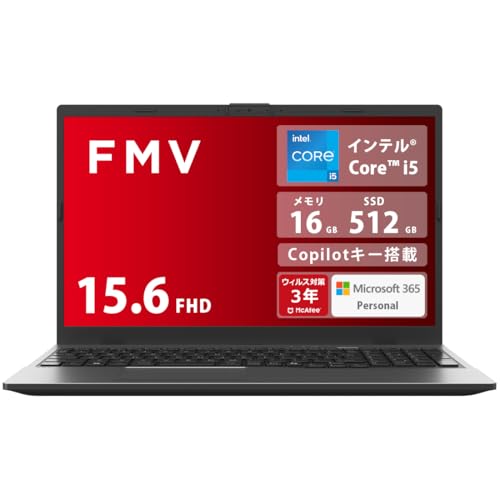 FMV 富士通 ノートパソコン Note E WE1-K3 (MS 365 Personal/Copilotキー搭載/Win 11/15.6型/Core i5/16GB/SSD 512GB) FMVWK3E155_AZ 画像1