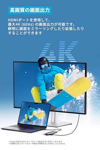 Anker Nano USB-C ハブ(7-in-1, 4K, HDMI) HDMIポート4K 60Hz対応、5Gbps 高速データ転送 USB-Cポート、USB-Aポート搭載 中間 画像