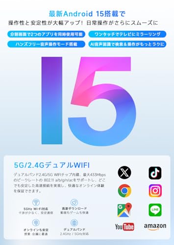 【国内正規品】PHILIPS Android15 タブレット 10インチ wi-fiモデル 8コアCPU 12GB RAM+128GB ROM+1TB拡張 90Hzリフレッシュレート 6000mAh大容量バッテリー Type-C充電 WidevineL1 Bluetooth5.0/顔認証/GPS/2.4G&5GWi-Fi/分割画面/無線投影/学習・ビジネス・子供対応 日本語説明書 軽量T7315 中間 画像