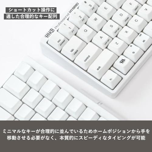 PFU キーボード HHKB Professional HYBRID Type-S 日本語配列／雪 中間 画像