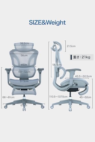 EastForce エイリアンチェアプロ 3万円台でフルスペックオフィスチェア 3Dヘッドレスト 4Dアームレスト ランバーサポート高さ調節 座面スライド ハンガー搭載 デスクチェア ブラック 最後 画像