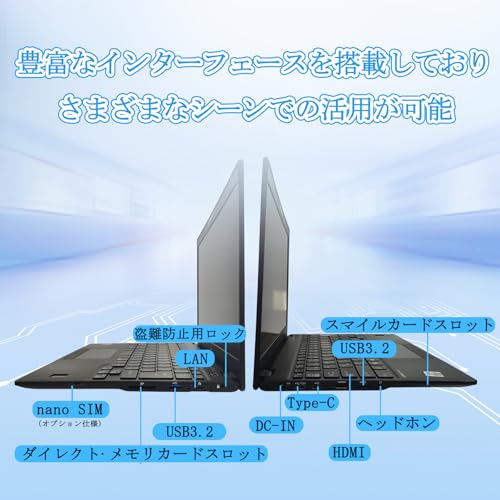 【整備済み品】ノートパソコン 富士通 LIEFBOOK U9310 13.3型 FHD 軽量薄型 ノートPC 第10世代 Core i5-10310U(最大4.4GHz)/Windows11 Pro/MS Office 2021搭載/Webカメラ/Wifi/Bluetooth/HDMI/Type-C/ワイヤレスマウス付(メモリ8GB, SSD256GB) 中間 画像