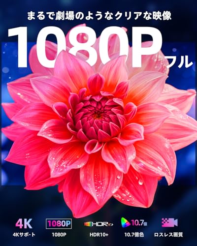 WISHOLY プロジェクター 家庭用【2025新登場！Android TV搭載・180°回転】プロジェクター天井投影 18000LM 1080P Wi-Fi 電動フォーカス 自動台形補正 ホームプロジェクター Bluetooth5.4 スタンド一体型 HiFiスピーカー内蔵 50％ズーム機能 操作簡単 ノートパソコン/スマホ/ＴＶボックス/USB/PSゲーム機/DVDプレーヤーなど対応 中間 画像