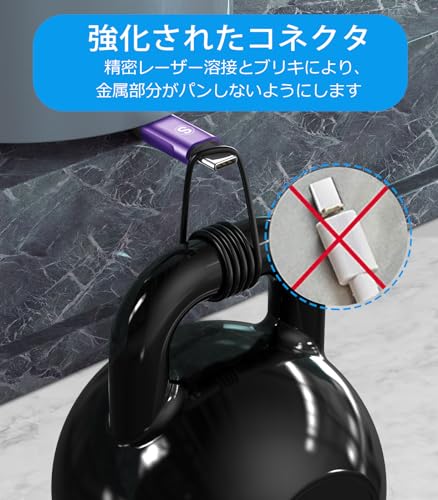 USB Type C ケーブル【2M/2本セット】Sweguard USB-C & USB-A 3.1A USB C ケーブル【QC3.0対応急速充電】タイプc 充電 iPhone17 16/iPhone 15 Pro MAX, iPad Pro,Samsung Galaxy S25/S24/S23/S22/S21/S20/S10,Pixel,usb type-c機器と互換性があり (紫) 中間 画像