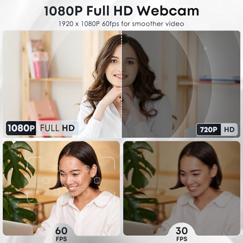 Shcngqio Webカメラ 1080P フルHD マイク内蔵 ノイズキャンセリング プライバシーカバー付属 広角レンズ 自動光補正 USB接続 パソコン用 テレワーク WEB会議 Zoom/Skype/Teams対応 日本語説明書付属 最後 画像