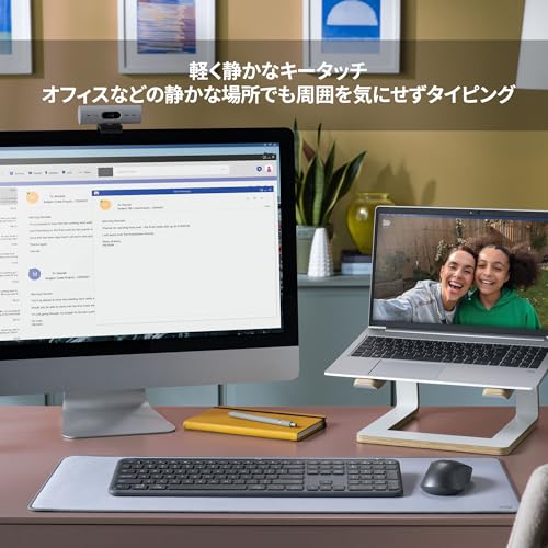 ロジクール SIGNATURE SLIM ワイヤレス キーボード K950GR 薄型 静かなタイピング Bluetooth Logi Bolt ワイヤレスキーボード テンキー 無線 Easy-Switch 日本語配列 電池寿命36ケ月 Windows Mac Chrome Android K950 グラファイト 国内正規品 中間 画像