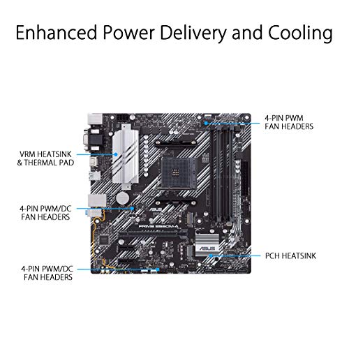 ASUS AMD B550 搭載 AM4 対応 マザーボード PRIME B550M-A【MicroATX】 中間 画像
