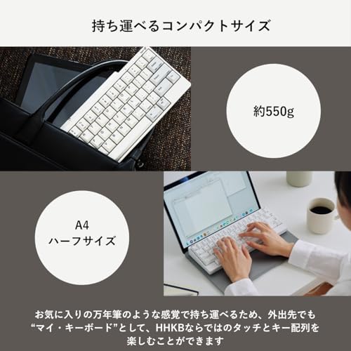 PFU キーボード HHKB Professional HYBRID Type-S 日本語配列／雪 中間 画像