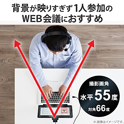 エレコム WEBカメラ UCAM-C750FBBK マイク内蔵 フルHD 1080p 30FPS 500万画素 高精細ガラスレンズ ケーブル長1.5m ブラック 中間 画像