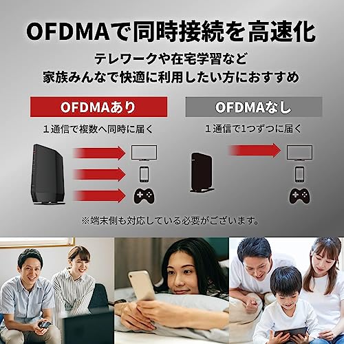 【Amazon.co.jp限定】 バッファロー WiFi ルーター無線LAN Wi-Fi 6 11ax / 11ac AX5400 4803+574Mbps 日本メーカー 【 iPhone 16 / 15 / 14 / 13 / Nintendo Switch / PS5 動作確認済み 】 エコパッケージ WSR-5400AX6P/NBK 中間 画像