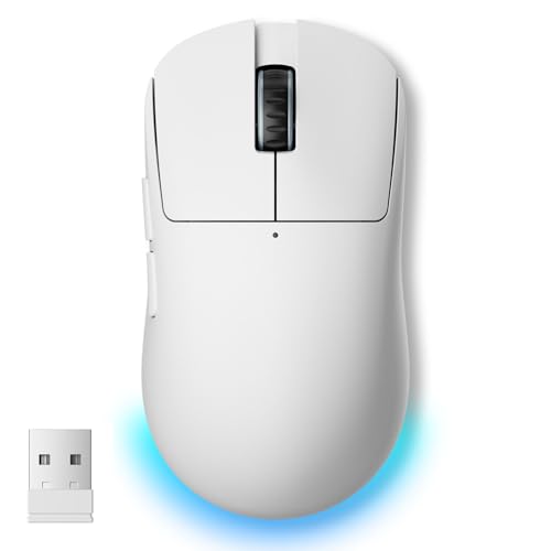 ゲーミングマウス ワイヤレス ゲーミング マウス 無線 Bluetooth 超軽量 75g 低遅延 1ms 超高速 高耐久 8000DPI Type-C RGBライト オプティカルセンサー 5ボタン PC windows mac IOS Androidスマホなど対応可能 (ホワイト) 1枚目 画像