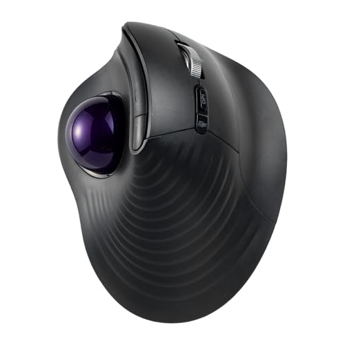 サンワダイレクト ワイヤレス トラックボールマウス 静音 チルトホイール 高速スクロール Bluetooth 5ボタン 充電式 エルゴノミクス マウス 無線 トラックボール バイオレット 400-MAWBTB230BKVの外観・全体像 画像