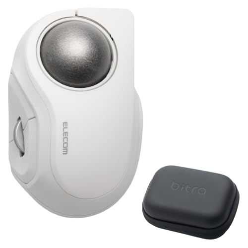 エレコム トラックボールマウス bitra 静音 人差し指操作 Bluetooth 無線2.4GHz 2台マルチペアリング 5ボタン 専用収納ケース付 ホワイト M-MT2MRSAWH 画像1