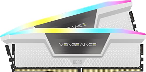 CORSAIR DDR5-6000MHz デスクトップPC用メモリ VENGEANCE RGB DDR5シリーズ (PC5-48000) Intel XMP メモリキット 32GB ホワイト [16GB×2枚] CMH32GX5M2E6000C36W 1