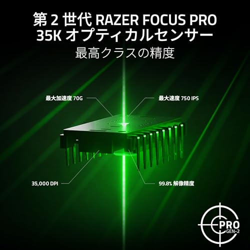 Razer レイザー Viper V3 Pro SE ゲーミングマウス 1000Hzドングル同梱 ワイヤレス 無線 超軽量54g 第 2 世代 Focus Pro 35Kセンサー 35000DPI 最大95時間駆動 高速無線 オプティカルスイッチ 6ボタン USB Type C ケーブル – PVC ヴァイパー ブイスリー プロ エスイー 【日本正規代理店保証品】 中間 画像