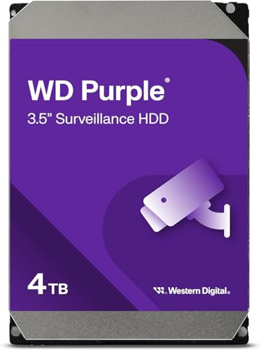 【Amazon.co.jp限定】Western Digital ウエスタンデジタル WD Purple 監視用HDD ハードディスク 4TB CMR 3.5インチ SATA 6Gb/s AllFrameテクノロジー 最大64台カメラ対応 180TB/年 ワークロード 3年保証 WD44PURZ-AJP エコパッケージ 【国内正規代理店】 画像1
