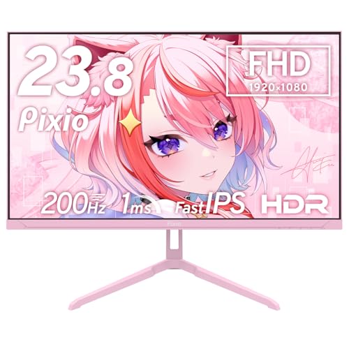 Pixio PX248 Wave Pastel Pink ゲーミングモニター パステルピンク 23.8インチ 200Hz FHD スピーカー内蔵 2年保証 30日間返品保証 画像1