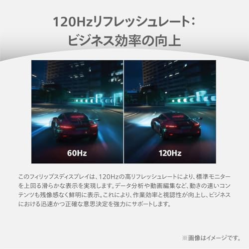 PHILIPS 液晶ディスプレイ PCモニター (23.8インチ/IPS/FHD/120Hz/1ms/5年保証/HDMI, DVI-D, VGA/チルト/SoftBlue/ちらつき防止/ブルーライト軽減AdaptiveSync/スリムベゼル/在宅ワーク/ケーブル付/電源内蔵) 24E1N2100D/11 中間 画像