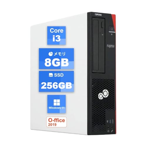 【整備済み品】富士通デスクトップESPRIMO D588 第8世代タワーPC Core i3-8100｜Office2019・Windows11｜初期設定済・WiFi・Bluetooth対応・整備済・180日保証付 (メモリ8GB+SSD256GB) 1