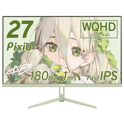 【5年保証付き】Pixio PX278 WAVE Mint Green ゲーミングモニター 27インチ 180Hz WQHD ミント グリーン かわいい 1枚目 画像