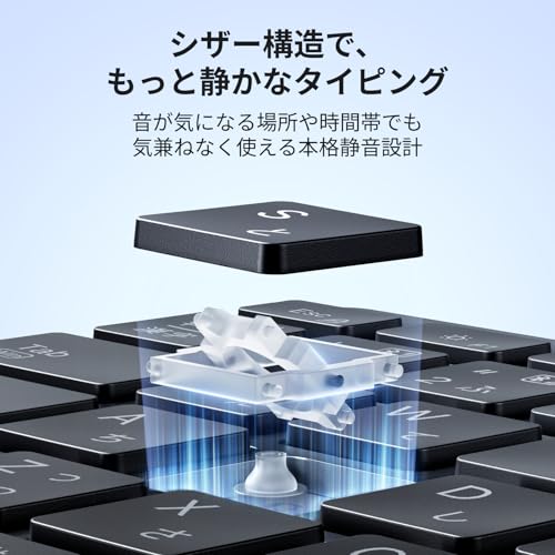 UGREEN ワイヤレスキーボード 【Bluetooth＆2.4G】 無線 フルキーボード テンキー付 USB-C充電式 薄型 JIS 日本語配列 最大3台マルチペアリング対応 IOS/Android/Windows/Mac OS対応 中間 画像