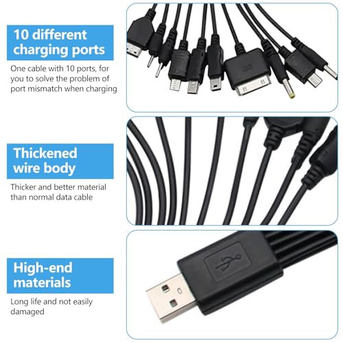 USB 1 対 10 携帯電話ユニバーサル充電ケーブル/デバイス多機能丸頭 10-in-1 充電ケーブル typec 電源コード 小型家電充電ケーブル 電気スタンド充電ケーブル オーディオ充電ケーブル 電子充電ケーブル 丸頭充電ケーブル 特殊充電ケーブル ゲーム機充電ケーブル 電子アクセサリ ユニバーサル充電ケーブル 古い機器充電ケーブルの特徴・詳細 画像