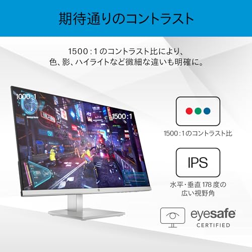 HP モニター 524sh 23.8インチ フルHD IPSパネル 非光沢 薄型ベゼル 100Hz 5ms HDMI VGA ブルーライトカット高さ調整 sRGB99% 300nits 高コントラスト比 ブラック (型番:94C20AA-AAAA) 中間 画像